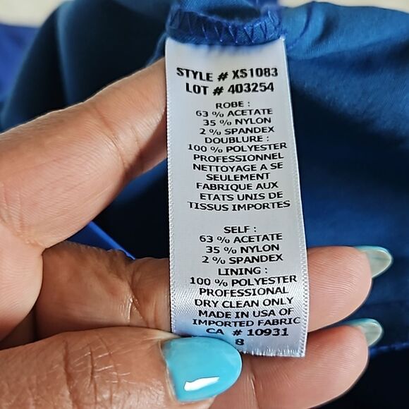 Ba Nites Women's Bodycon With Side Ruffled Midi Dress Royal Blue 8 - Picture 6 of 16